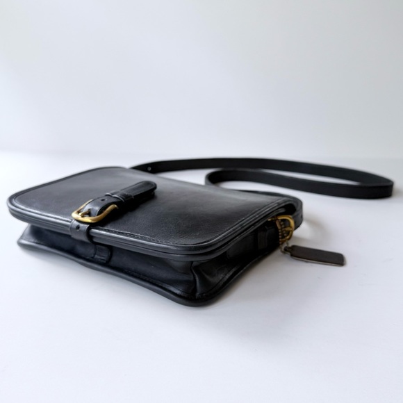 Vintage Coach Saddle Pouch Bag 9590 Black Glovetanned Leather New York City USA - Picture 7 of 15